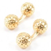 PAIR OF 18CT GOLD HERMES BALL CUFFLINKS