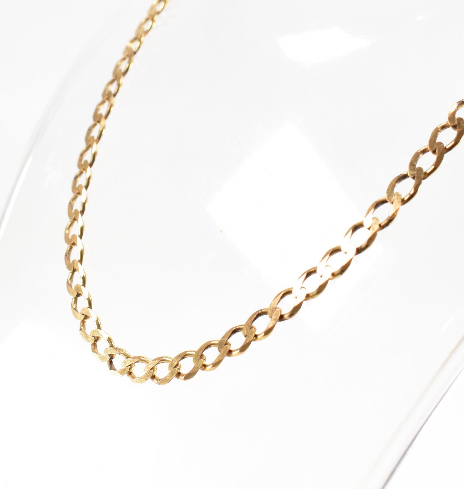 GOLD FLAT LINK NECKLACE CHAIN - Image 2 of 4