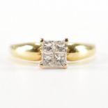 HALLMARKED 18CT GOLD & DIAMOND CLUSTER RING