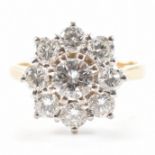 NINE STONE DIAMOND CLUSTER RING