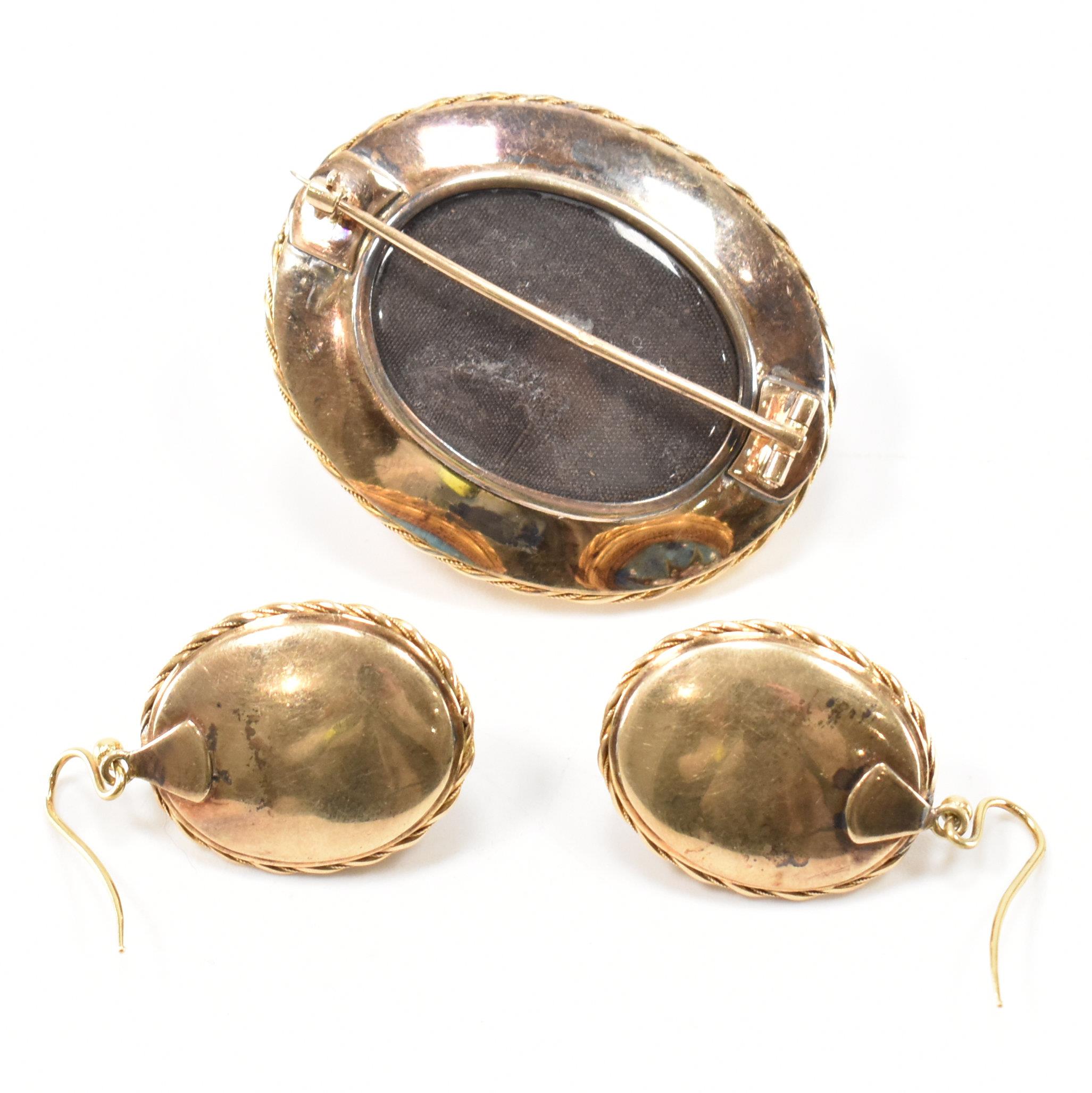 VICTORIAN DIAMOND & PEARL LOCKET BROOCH & EARRINGS - Image 2 of 7