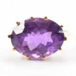 HALLMARKED 9CT GOLD AMETHYST DRESS RING