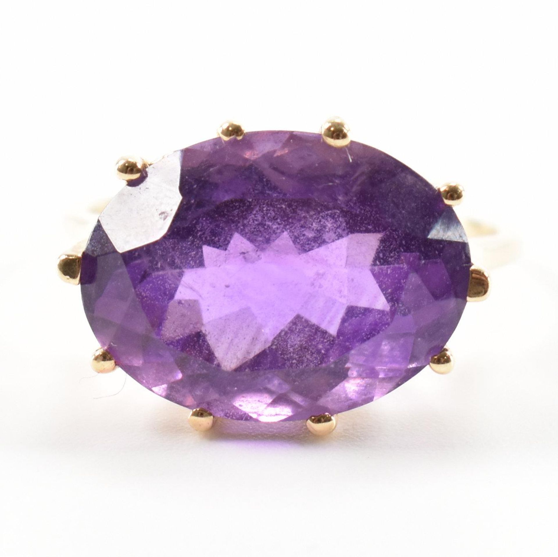 HALLMARKED 9CT GOLD AMETHYST DRESS RING