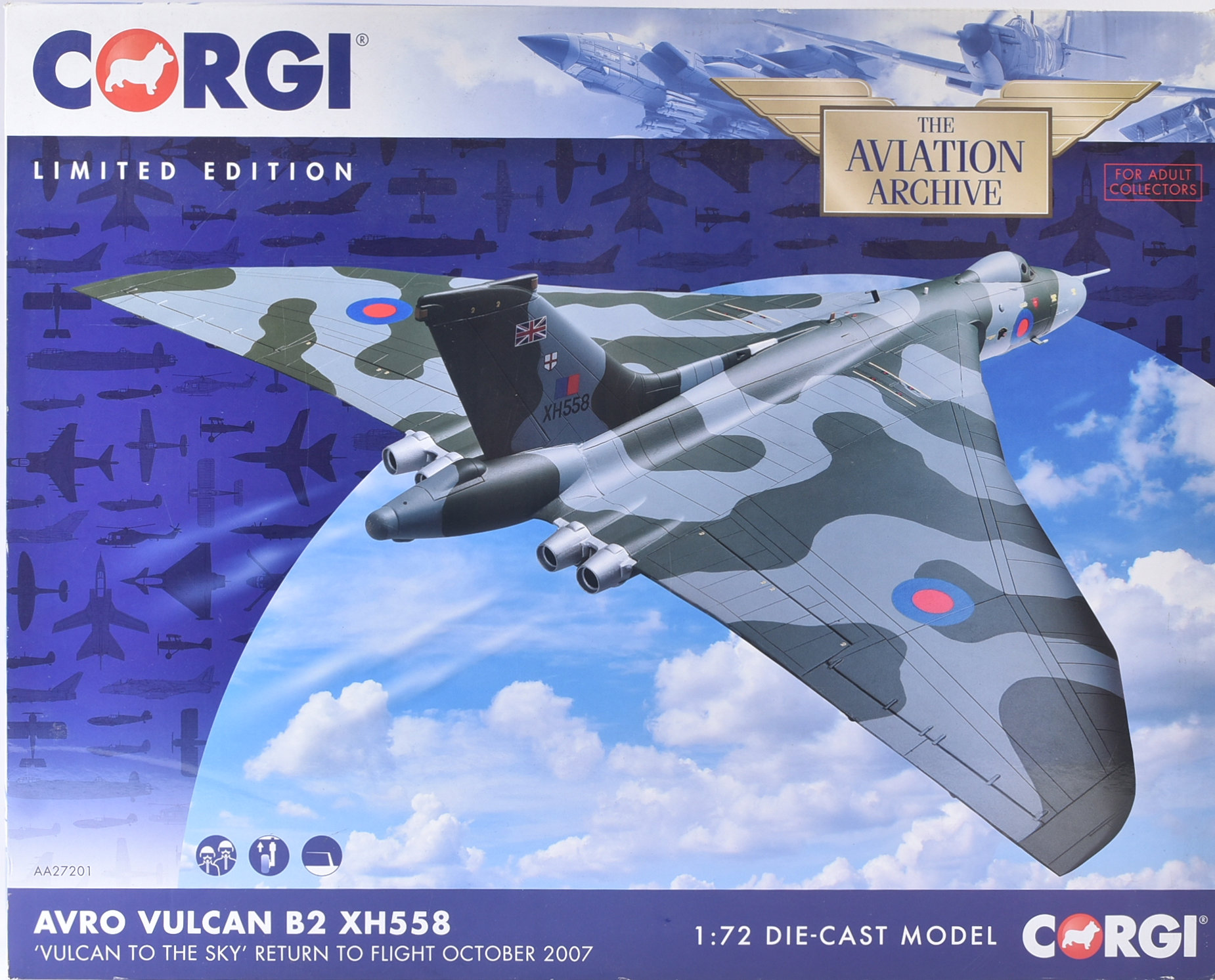 CORGI AVIATION ARCHIVE 1/72 SCALE DIECAST AVRO VULCAN B2 XH558