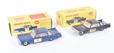 TWO VINTAGE DINKY TOYS DIECAST MODEL POLICE CARS