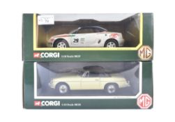 TWO CORGI 1/18 SCALE DIECAST MODEL MG CARS