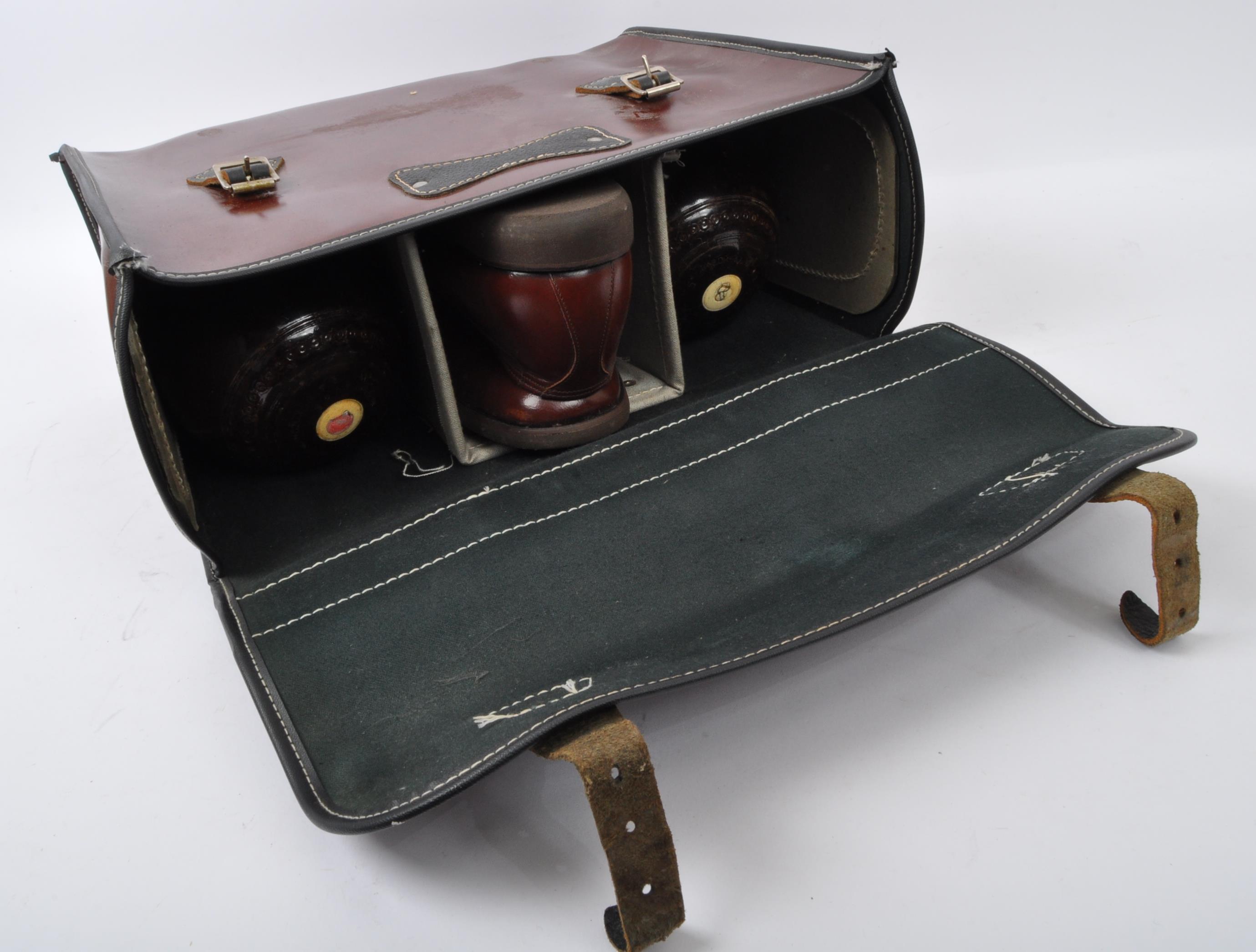 RETRO VINTAGE TAYLOR ROLPH BAGGED BOWLING WOODS SET - Image 5 of 5