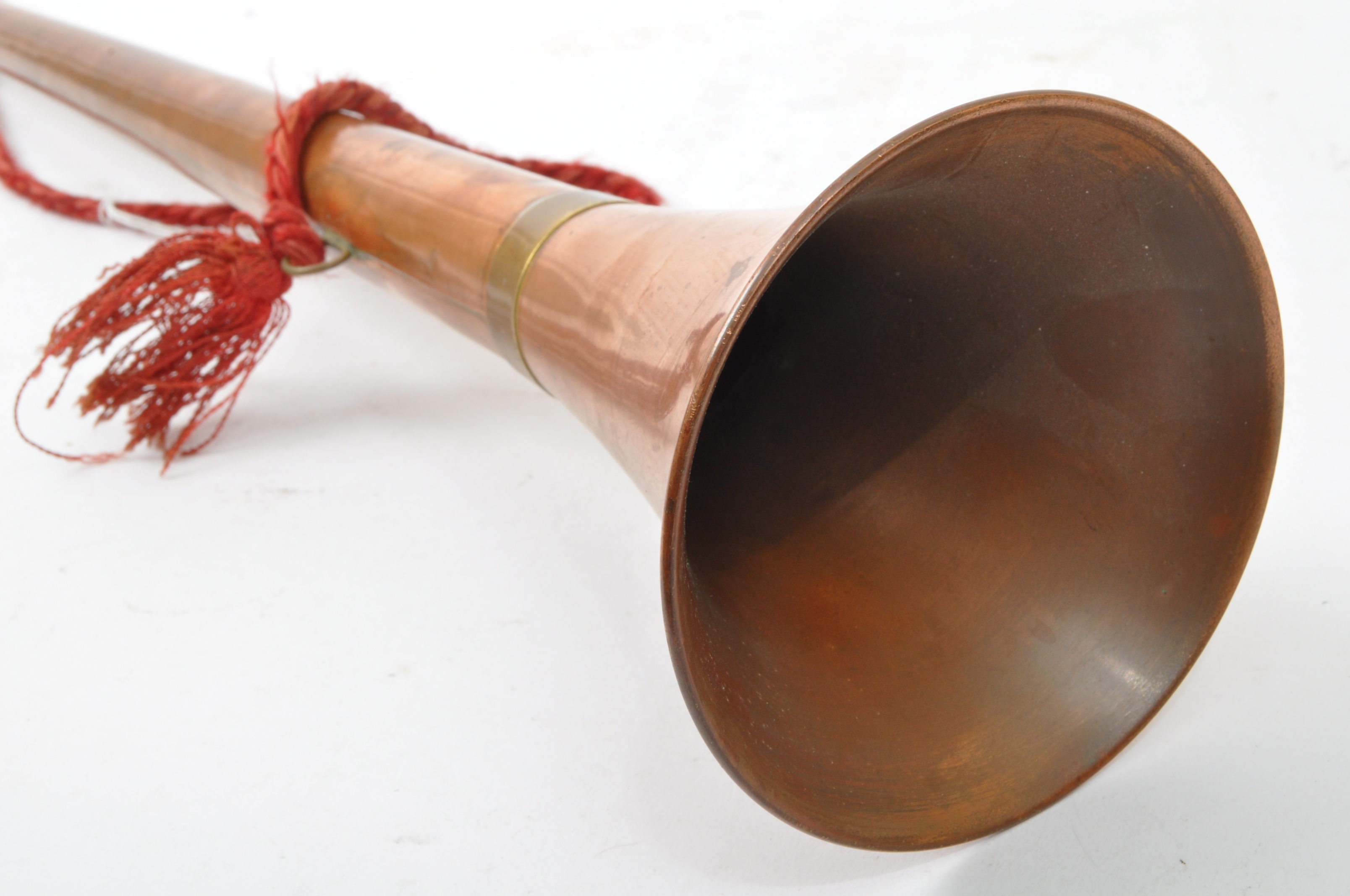 PAIR OF 20TH CENTURY COPPER HORNS - POST HORN & BUGLE - Image 5 of 7