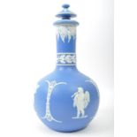 VICTORIAN SAMUEL LEAR CERAMIC JASPERWARE LIDDED VASE