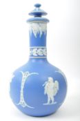 VICTORIAN SAMUEL LEAR CERAMIC JASPERWARE LIDDED VASE