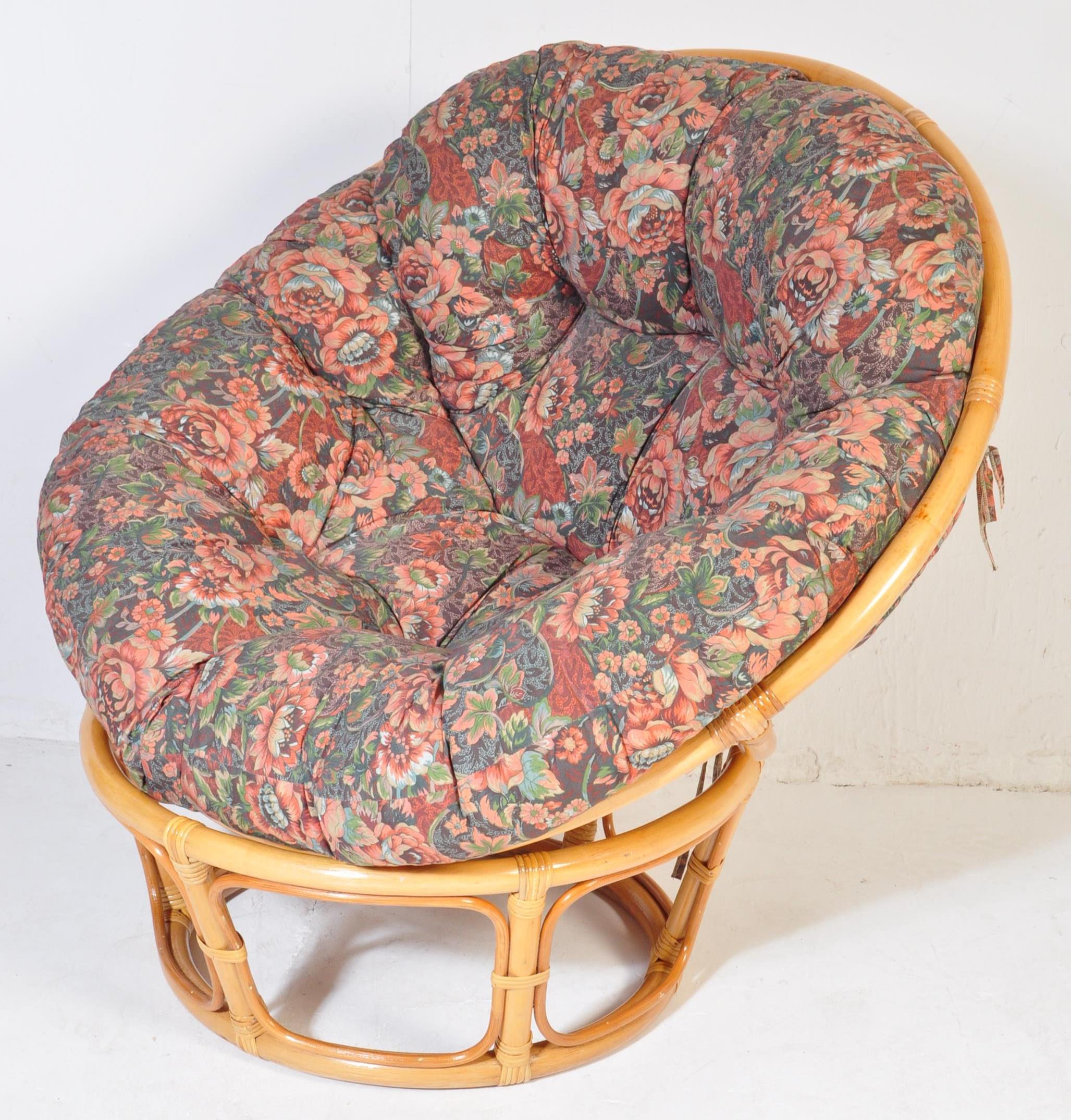 20TH CENTURY RETRO BAMBOO & RATTAN WEAVE EGG CHAIR - Image 2 of 4