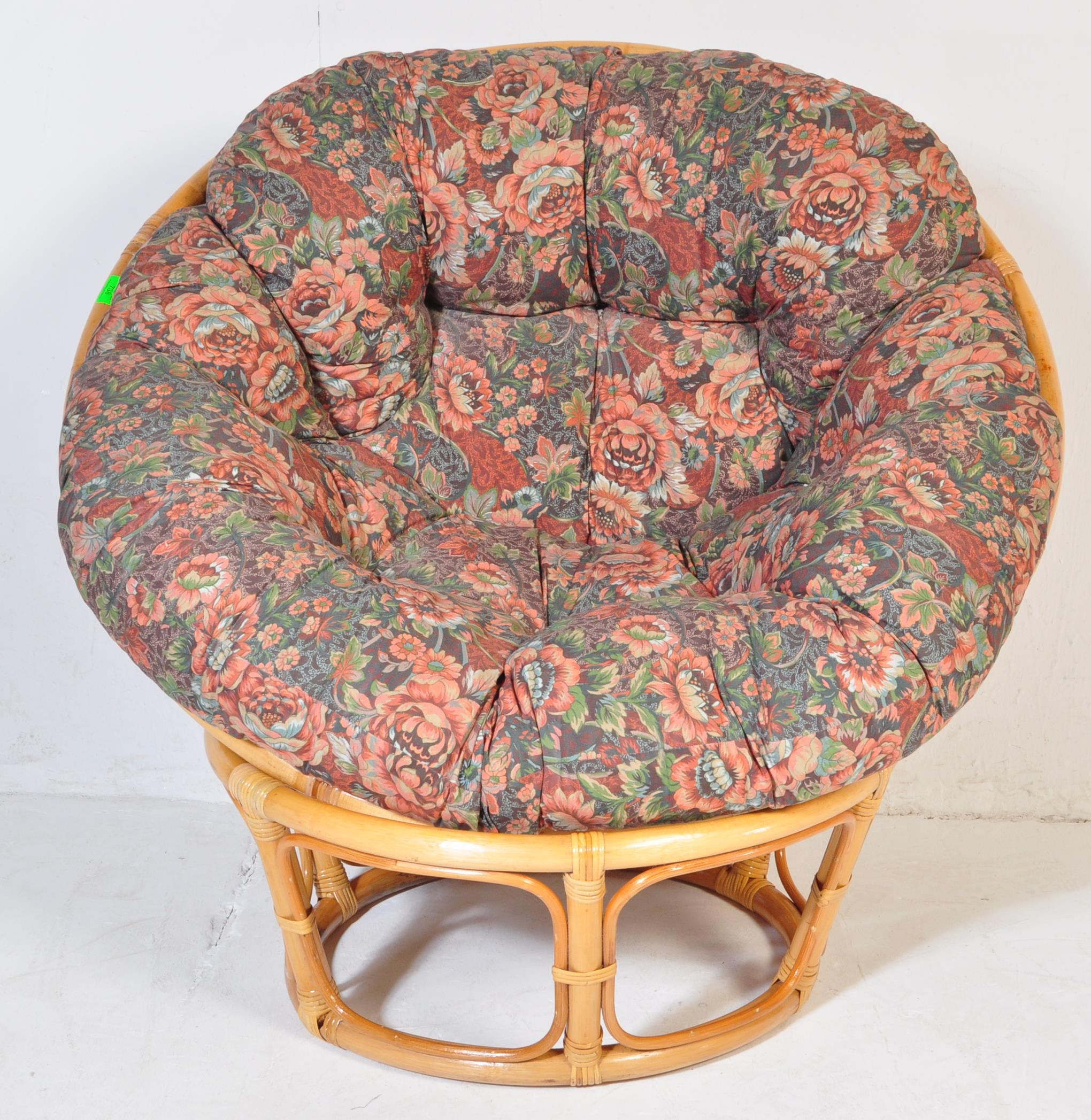 20TH CENTURY RETRO BAMBOO & RATTAN WEAVE EGG CHAIR - Image 3 of 4