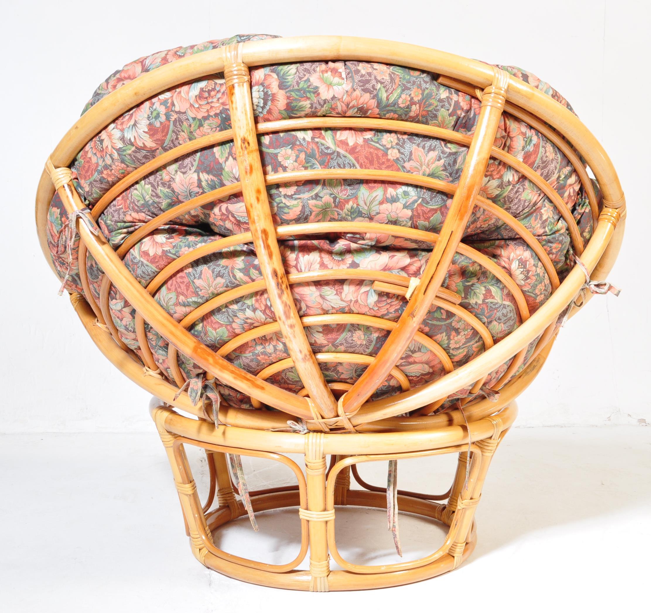 20TH CENTURY RETRO BAMBOO & RATTAN WEAVE EGG CHAIR - Image 4 of 4