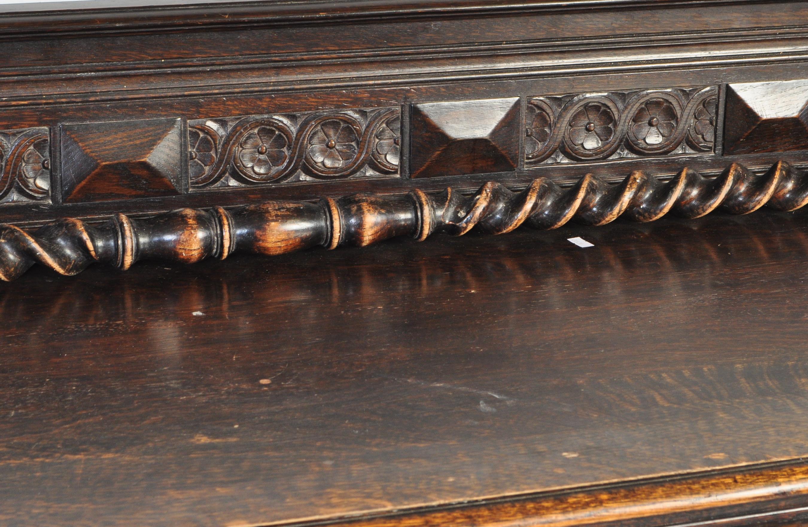 JACOBEAN REVIVAL OAK SIDEBOARD CREDENZA - Image 2 of 6