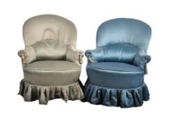 MATCHING PAIR OF FRENCH SALON ARM CHAIRS / BEDROOM CHAIRS