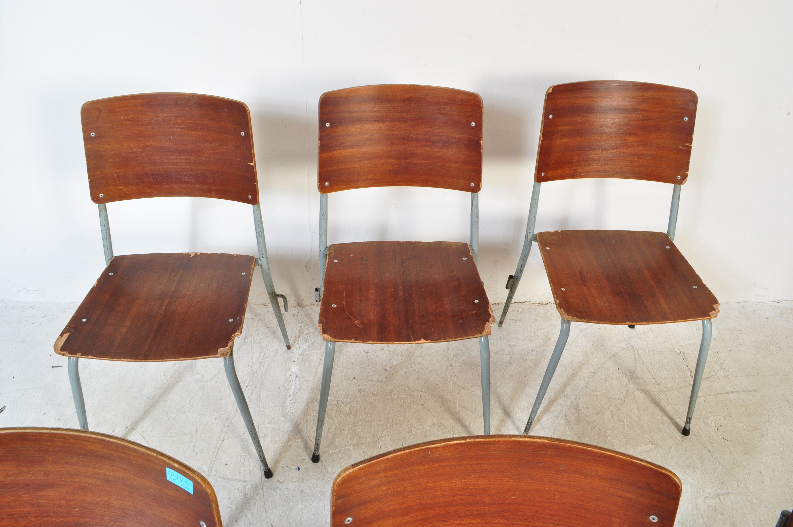 WITHDRAWN SIX VINTAGE INDUSTRIAL CAFE DINING CHAIRS - Image 3 of 4