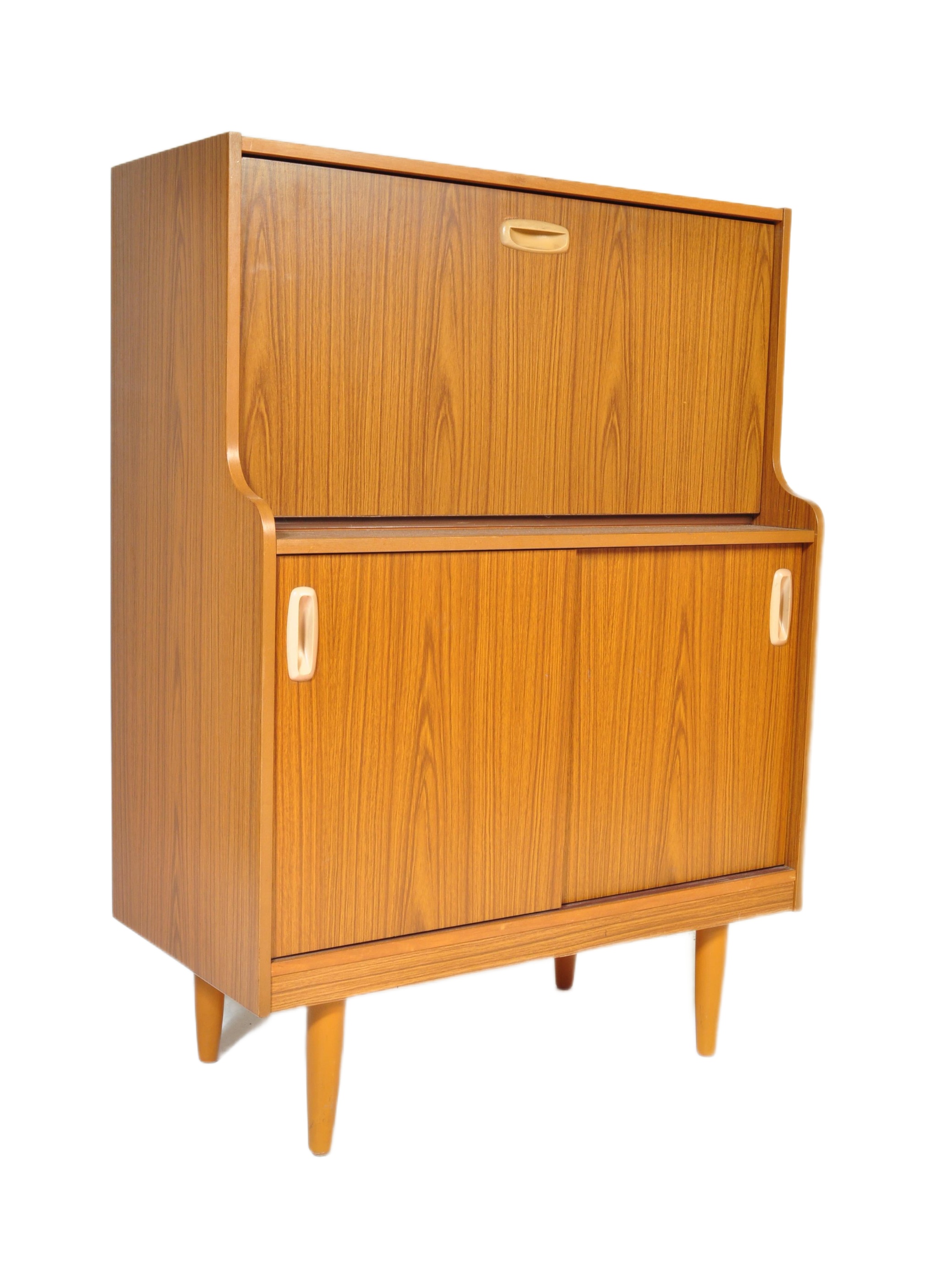 VINTAGE RETRO TEAK WRITING BUREAU HIGHBOARD