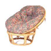 20TH CENTURY RETRO BAMBOO & RATTAN WEAVE EGG CHAIR