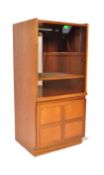 NATHAN SQUARES PATTERN TEAK WOOD HI-FI CABINET