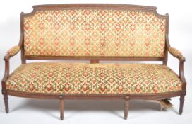 19TH CENTURY FRENCH LOUIS REVIVAL MAHOGANY CANAPE SOFA