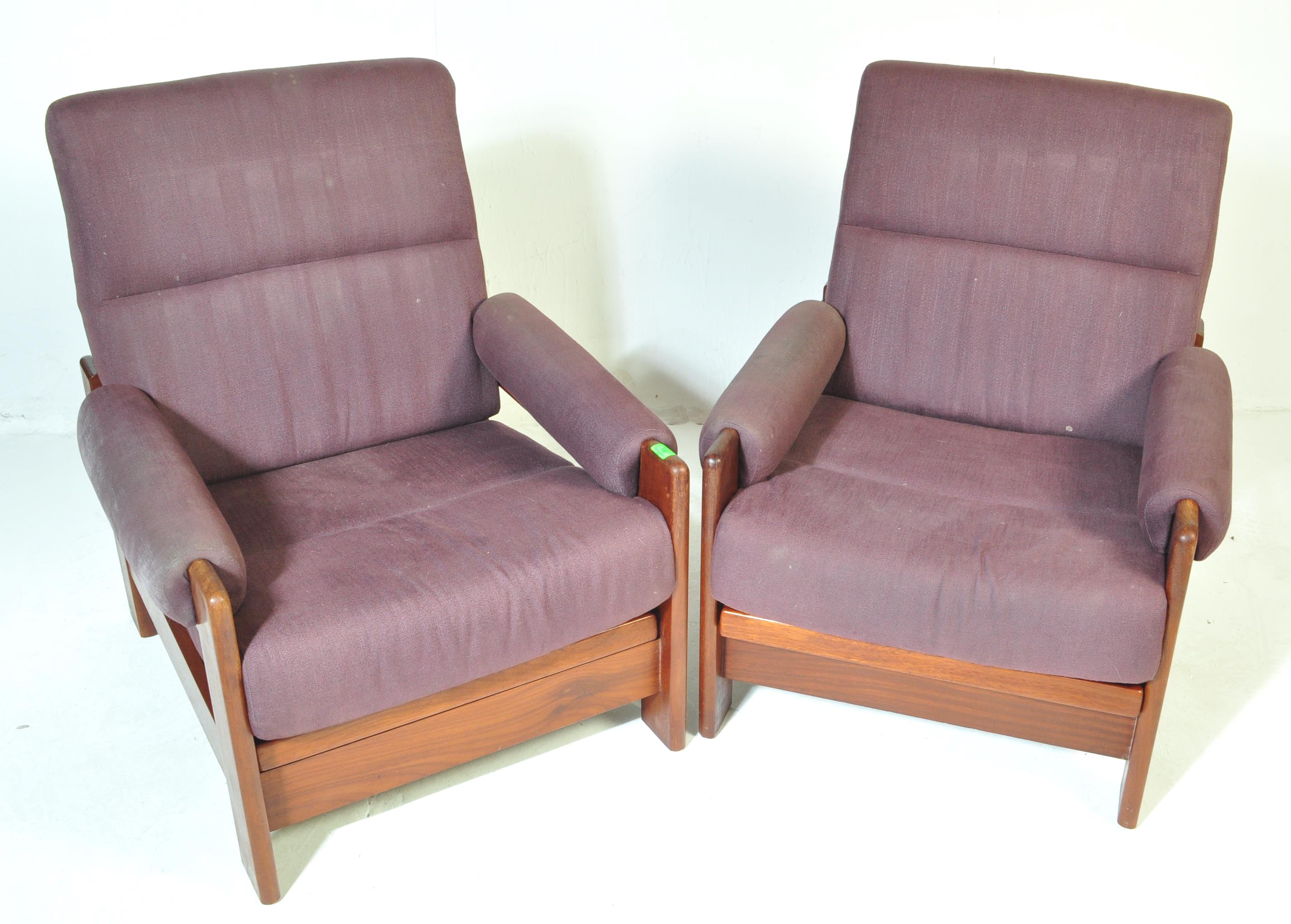 RETRO CIRCA 1970S OAK FRAMED ARMCHAIRS DAY BEDS - Image 2 of 6