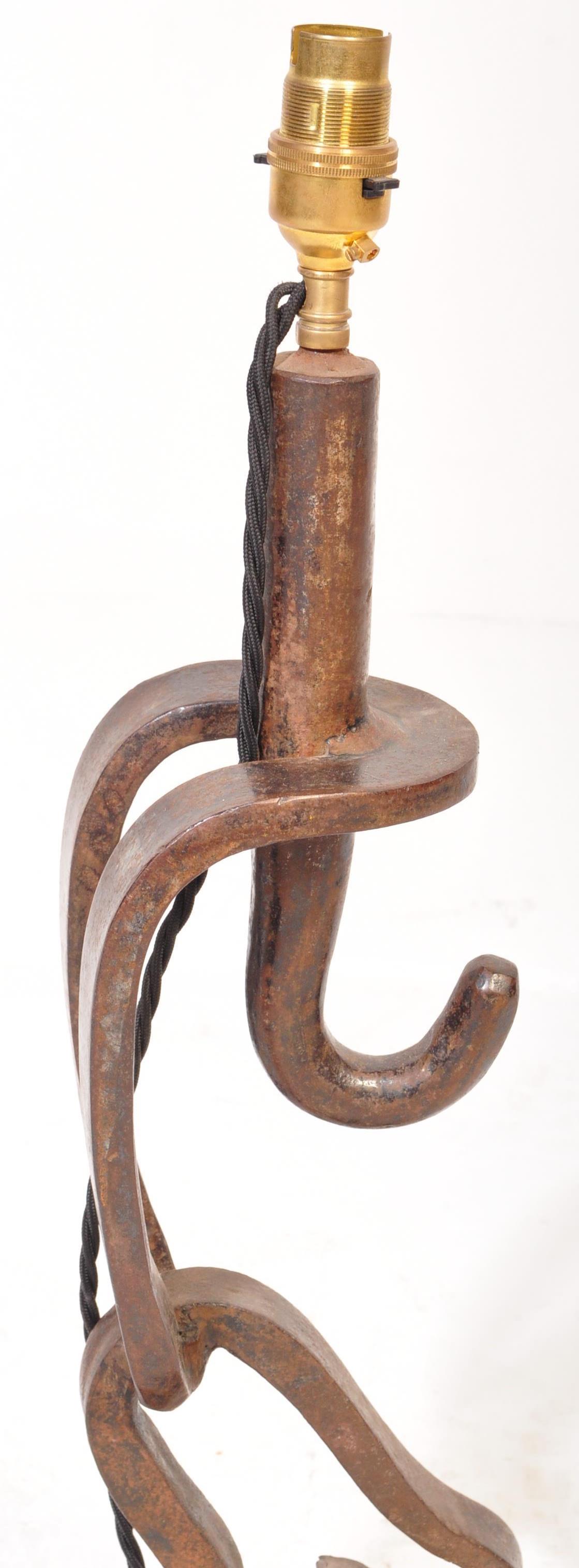 20TH CENTURY ARCHITECTURAL INDUSTRIAL WROUGHT IRON LAMP - Image 3 of 5