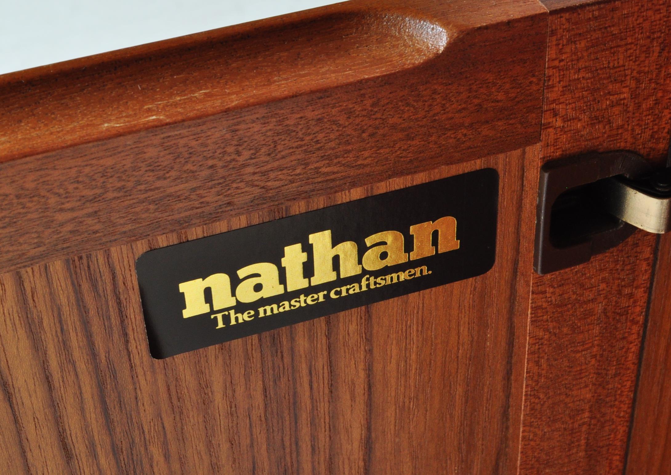 NATHAN SQUARES PATTERN TEAK WOOD HI-FI CABINET - Image 6 of 6