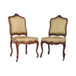PAIR OF 20TH CENTURY FRENCH WALNUT SALON CHAIRS