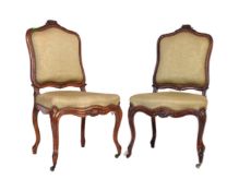 PAIR OF 20TH CENTURY FRENCH WALNUT SALON CHAIRS