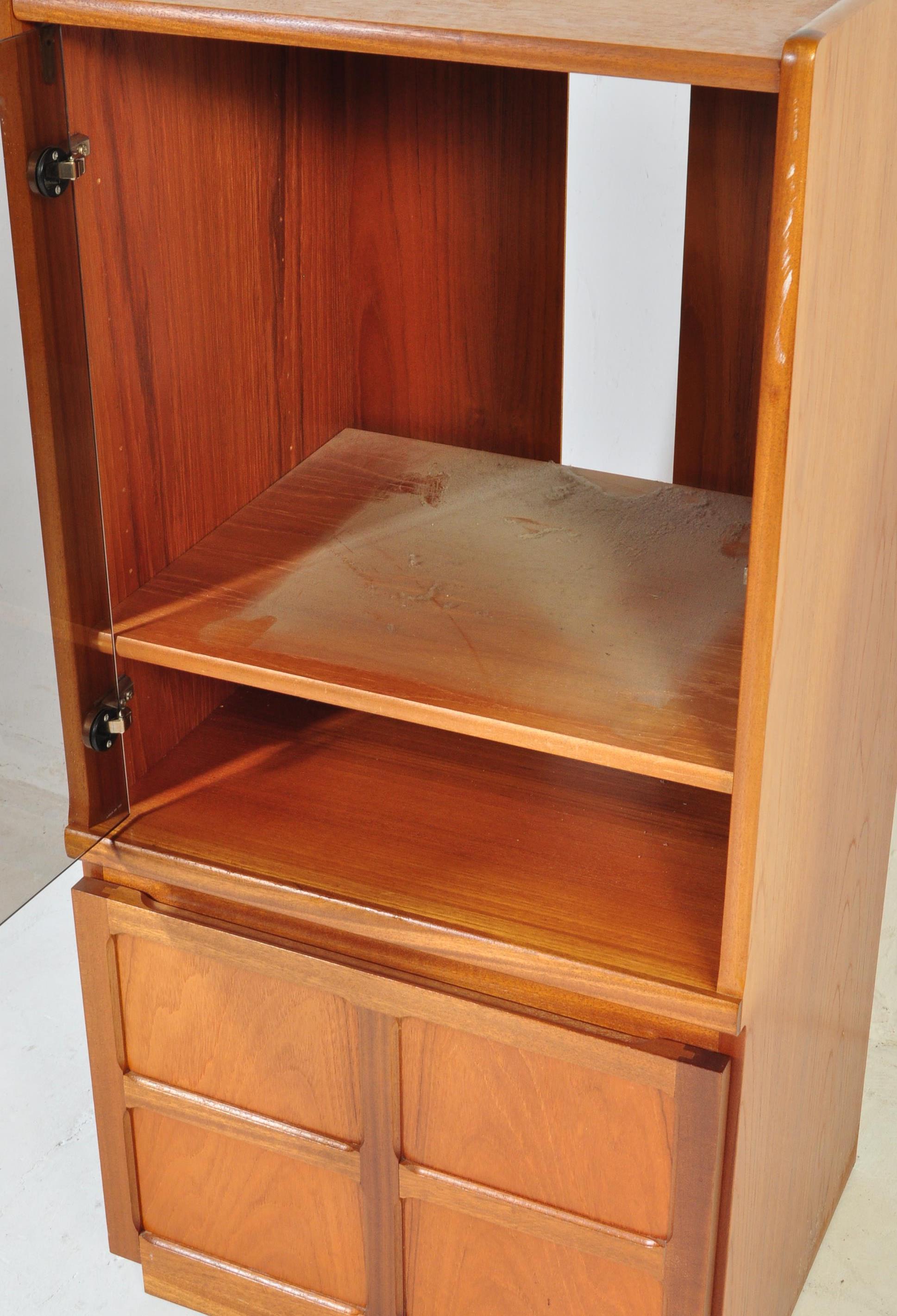 NATHAN SQUARES PATTERN TEAK WOOD HI-FI CABINET - Image 4 of 6