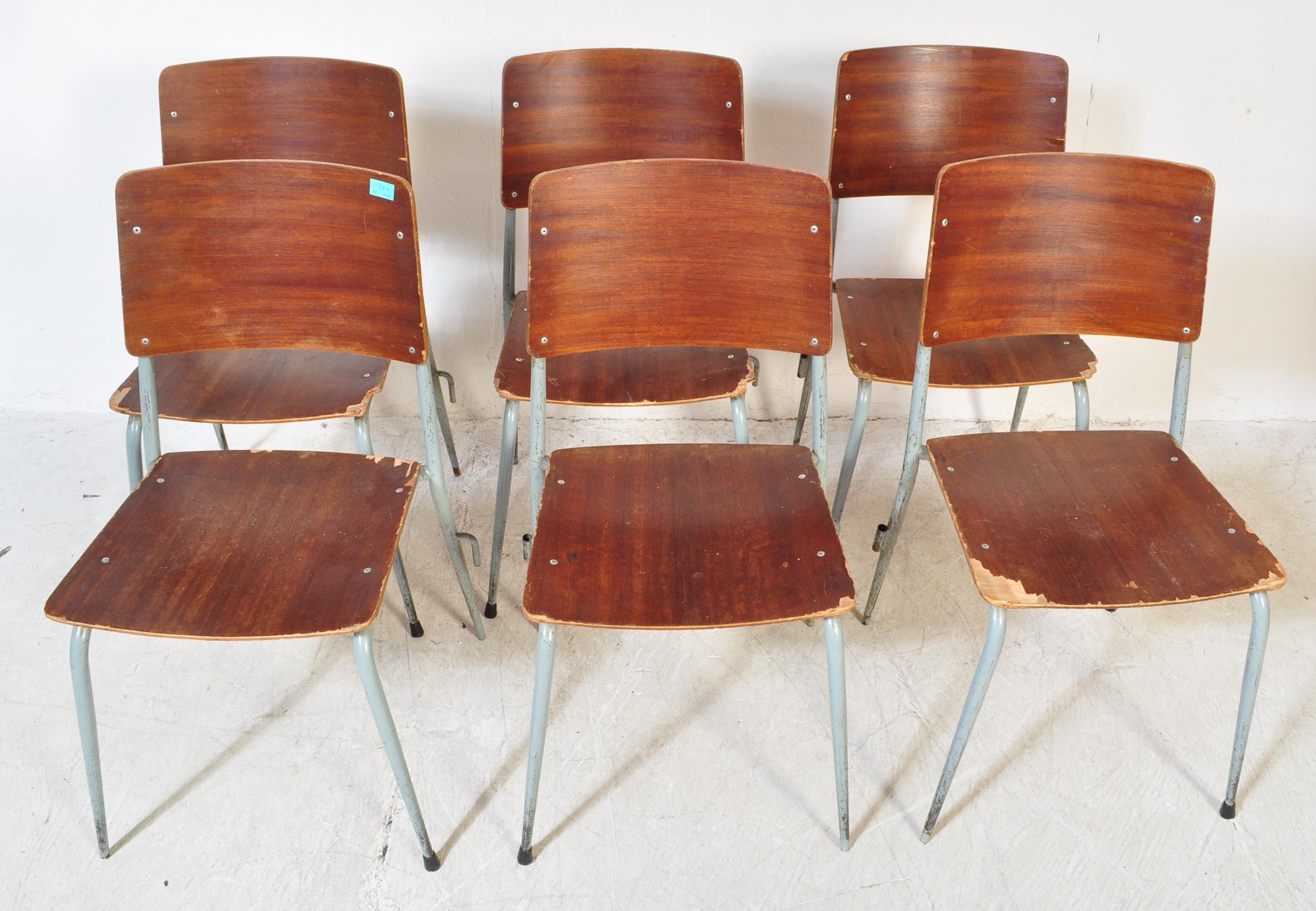 WITHDRAWN SIX VINTAGE INDUSTRIAL CAFE DINING CHAIRS - Image 2 of 4