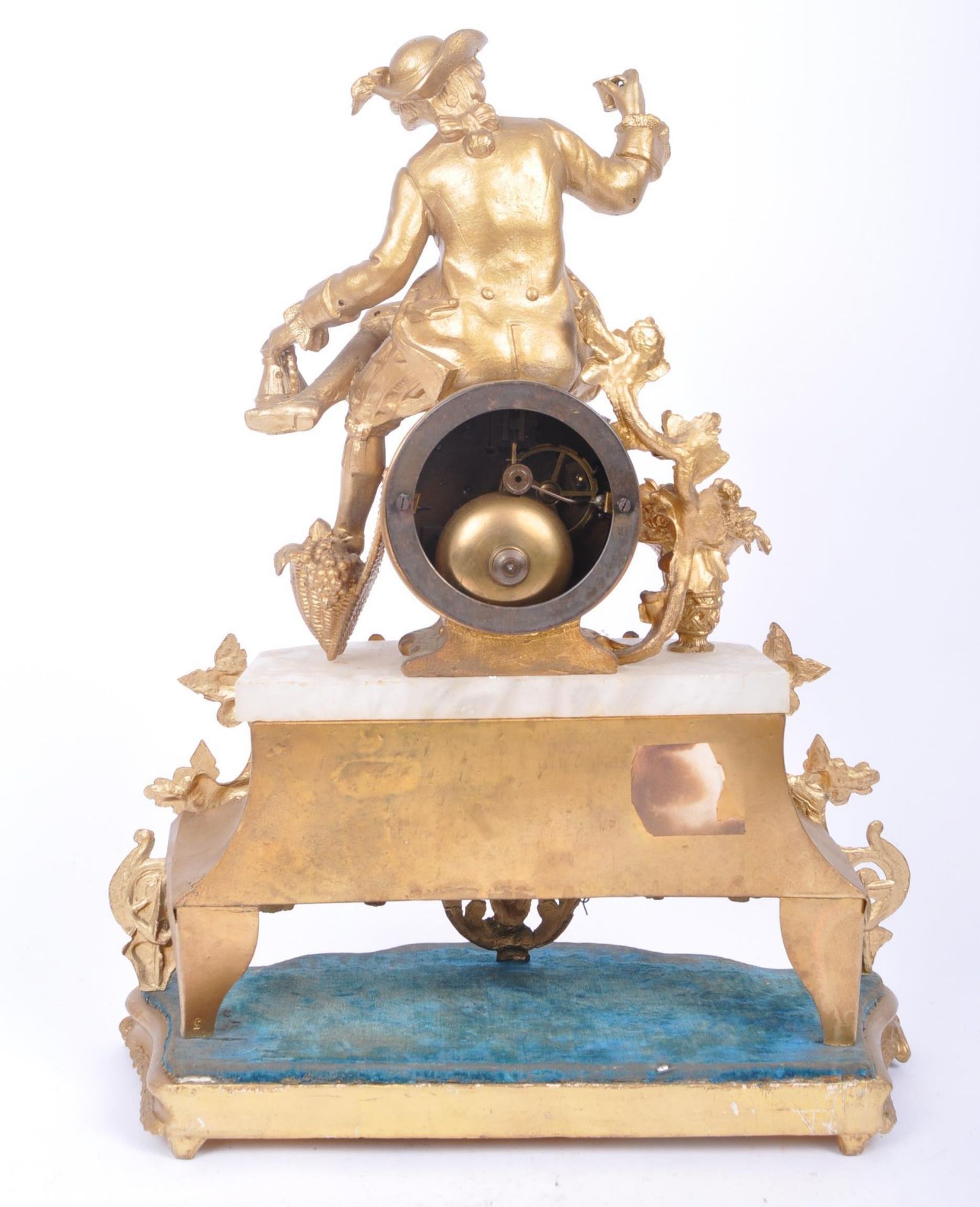 19TH CENTURY FRENCH 8 DAY GILT ORMOLU & MARBLE CLOCK - Image 9 of 10