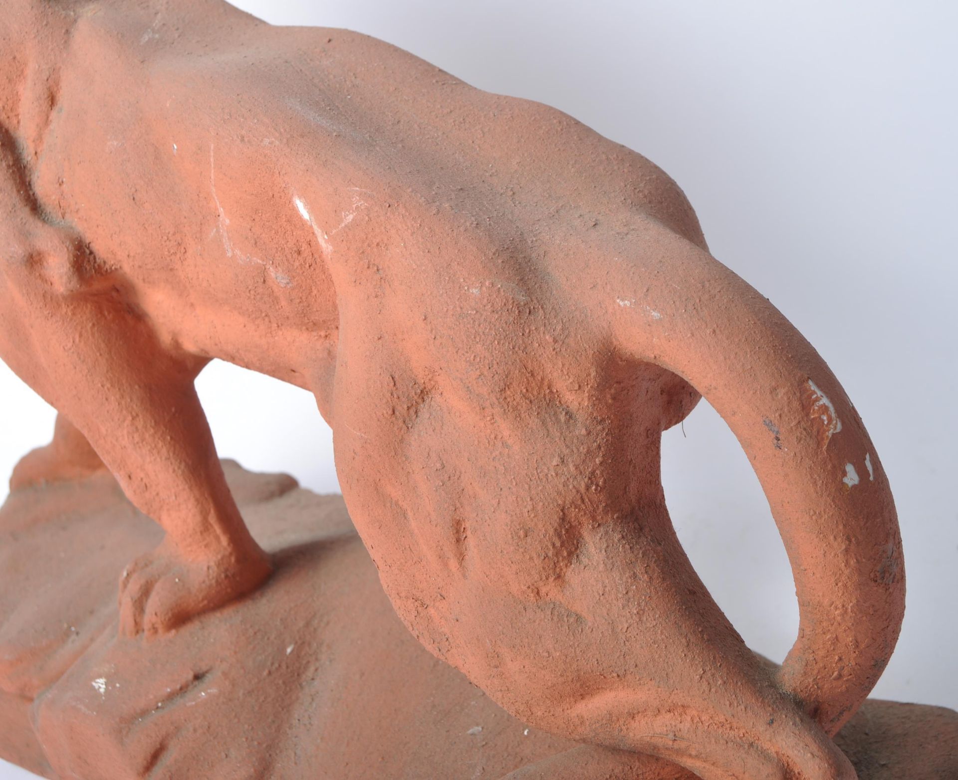 19TH CENTURY TERRACOTTA MAQUETTE SCULPTURE OF A LION - Image 7 of 7