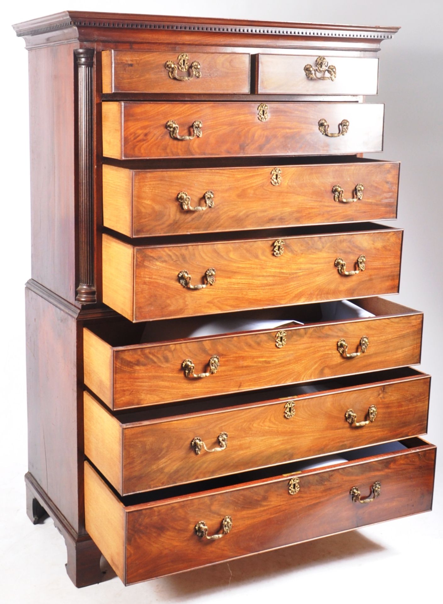 18TH CENTURY GEORGE III MAHOGANY CHEST ON CHEST TALLBOY - Image 5 of 8