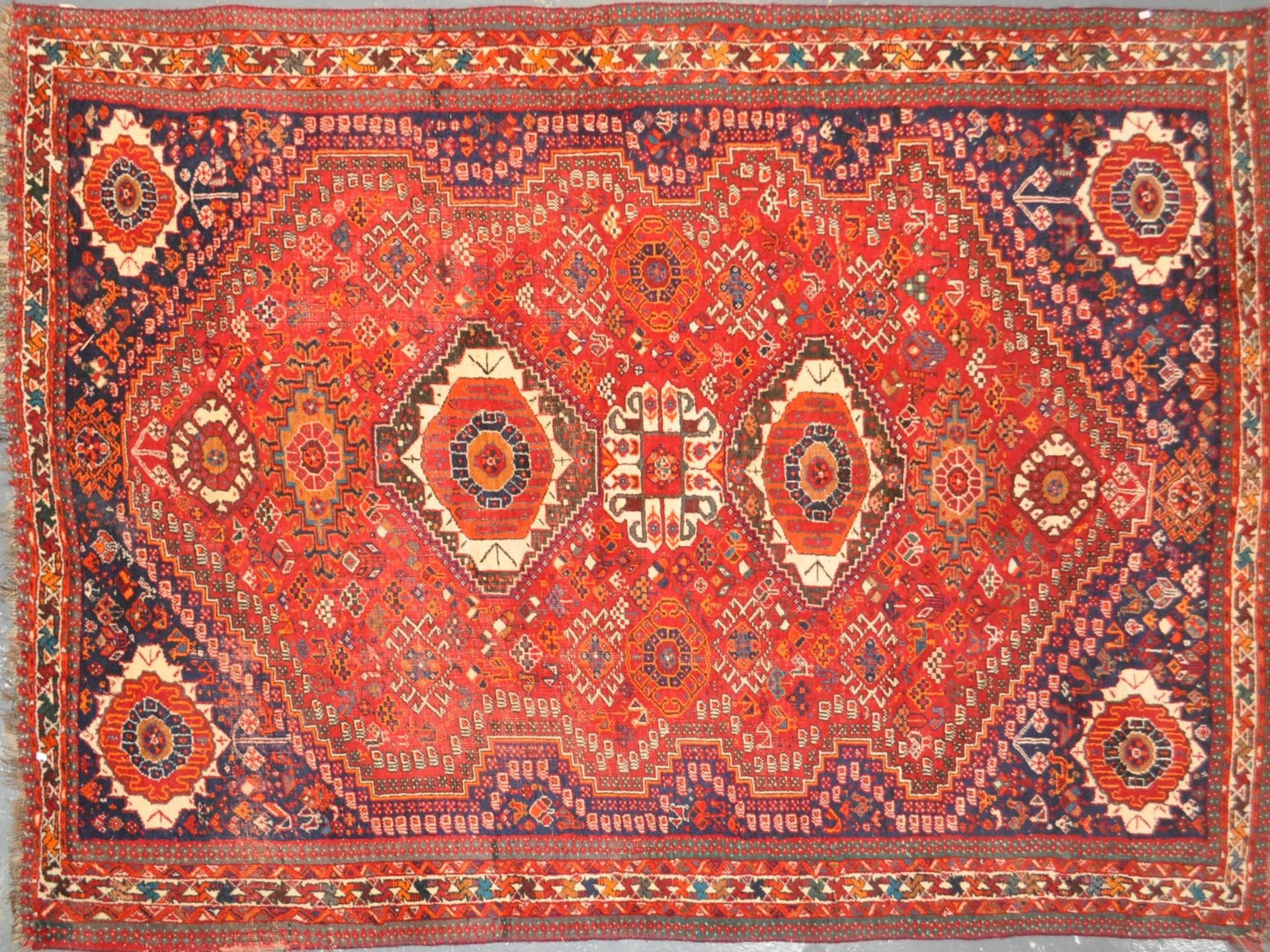 PERSIAN NOMADIC QASHQAI HAND KNOTTED FLOOR CARPET RUG