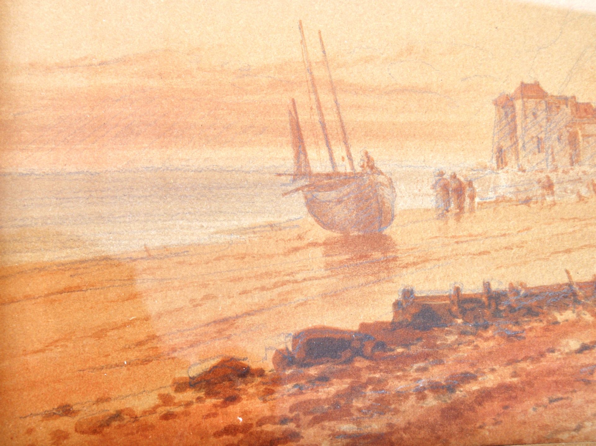 HENRY BRIGHT (1810-1873) FISHERMAN AT HASTINGS WATERCOLOUR - Image 4 of 6