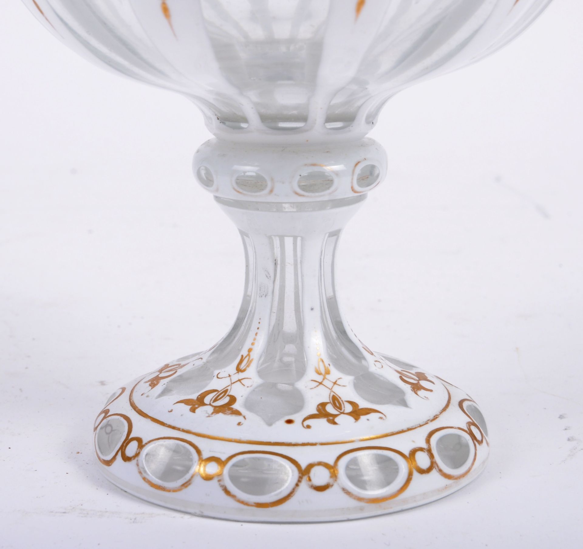 VICTORINA BOHEMIAN CUT GLASS ENAMEL CHALICE GOBLET - Image 7 of 8
