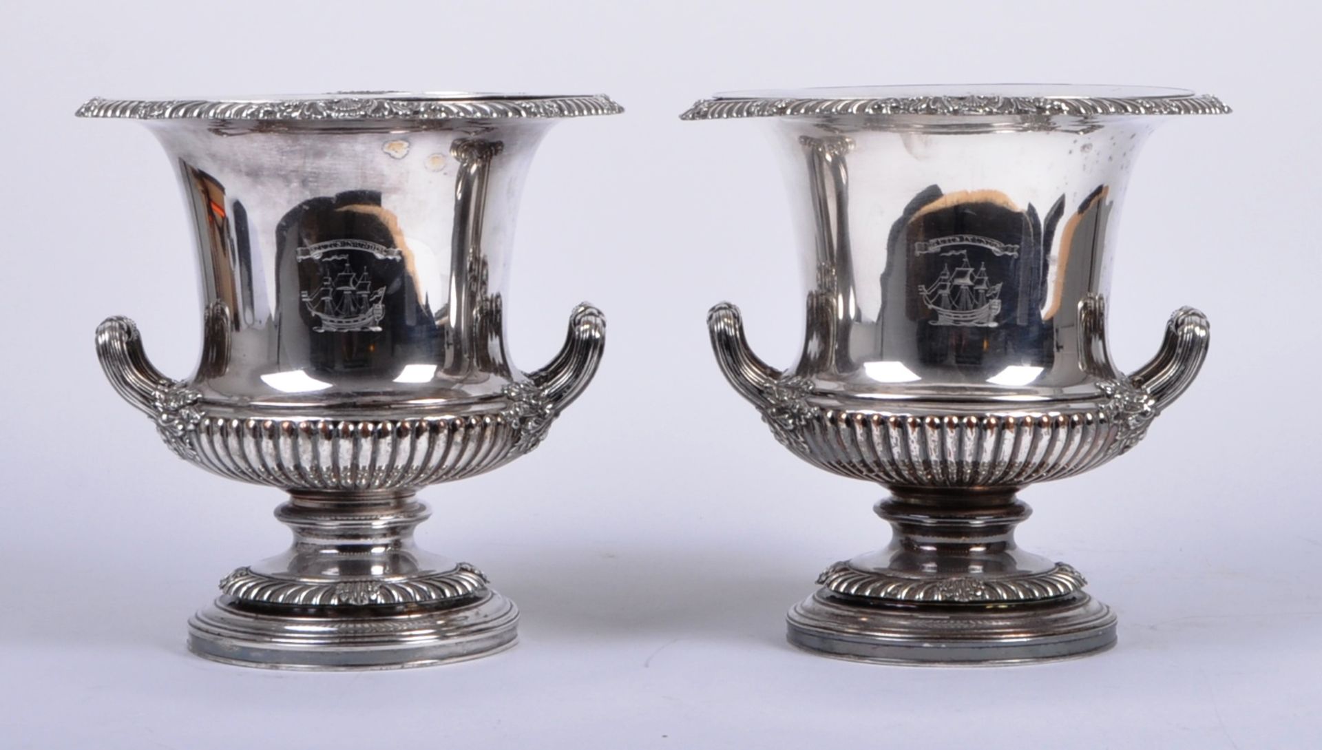 PAIR 19TH CENTURY SHEFFIELD PLATE WINE COOLERS - SHIPPING INTEREST - Image 2 of 11