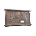 WWII SECOND WORLD WAR CARVED OAK SMALL WOODEN CHEST