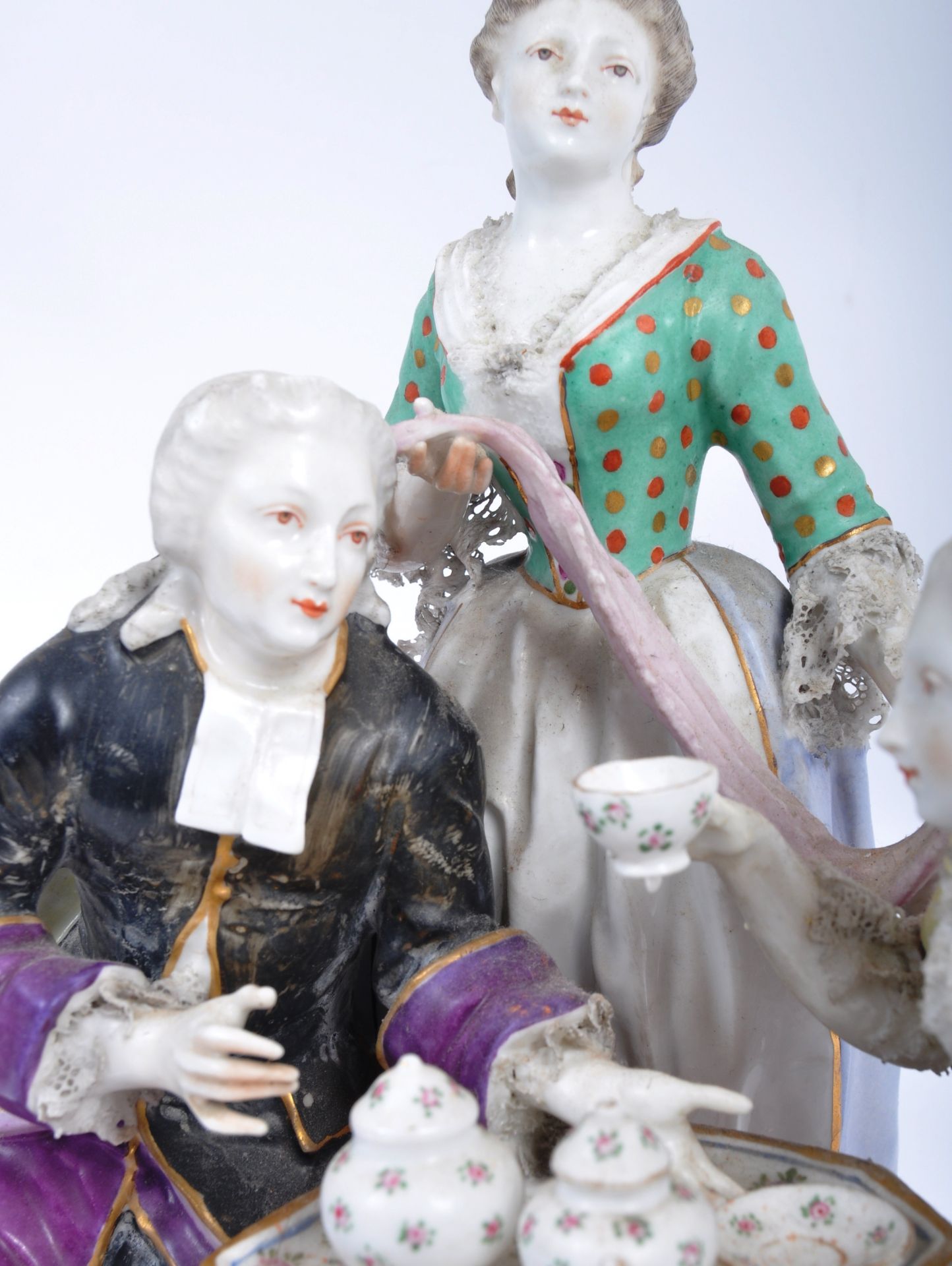 19TH CENTURY PORCELAIN MEISSEN FIGURINE GROUP - Image 6 of 7