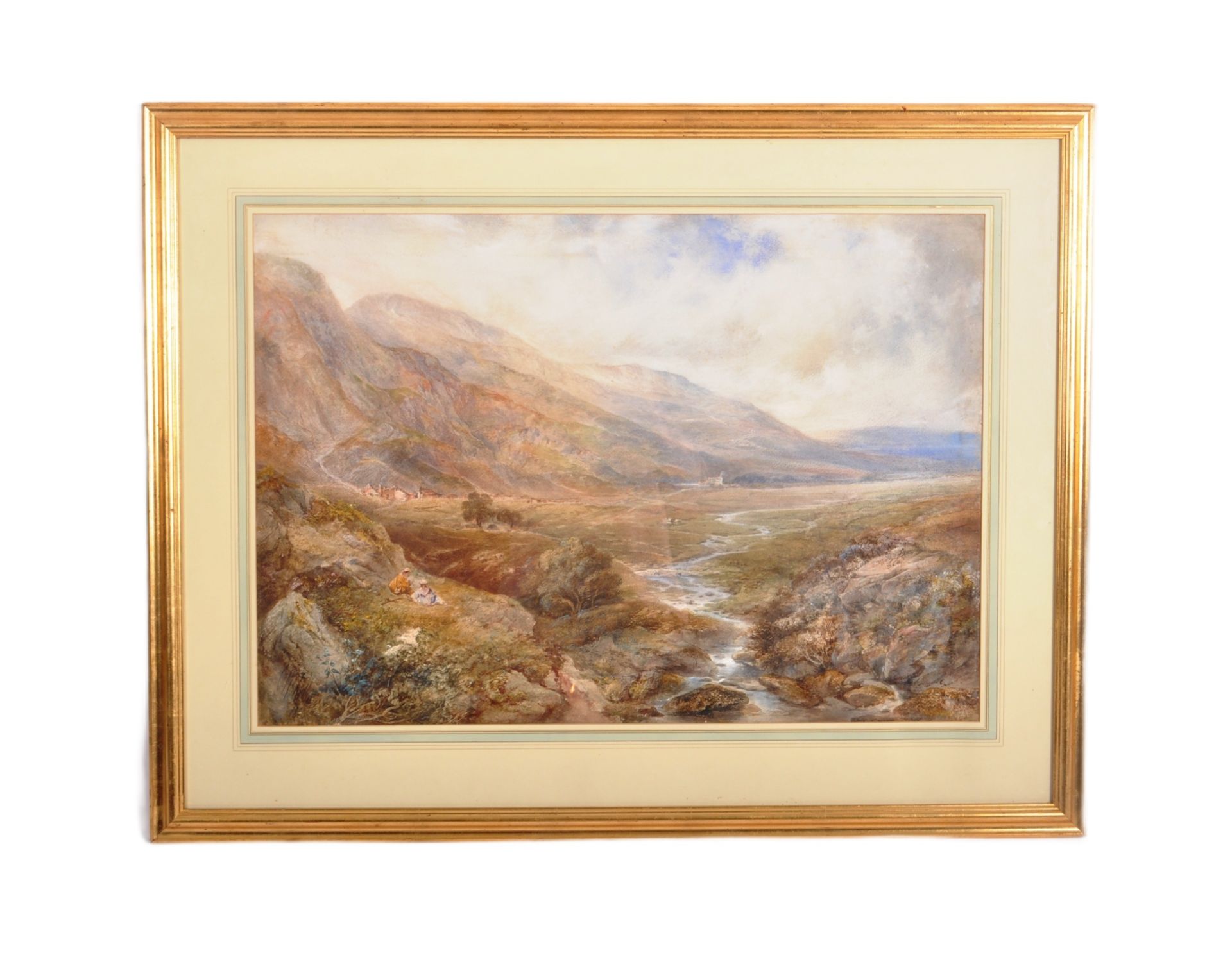 ENGLISH SCHOOL - 19TH CENTURY WATERCOLOUR MOORLAND SCENE