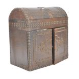 ISLAMIC ART - OTTOMAN LEATHER STUDDED DOME TOP CABINET