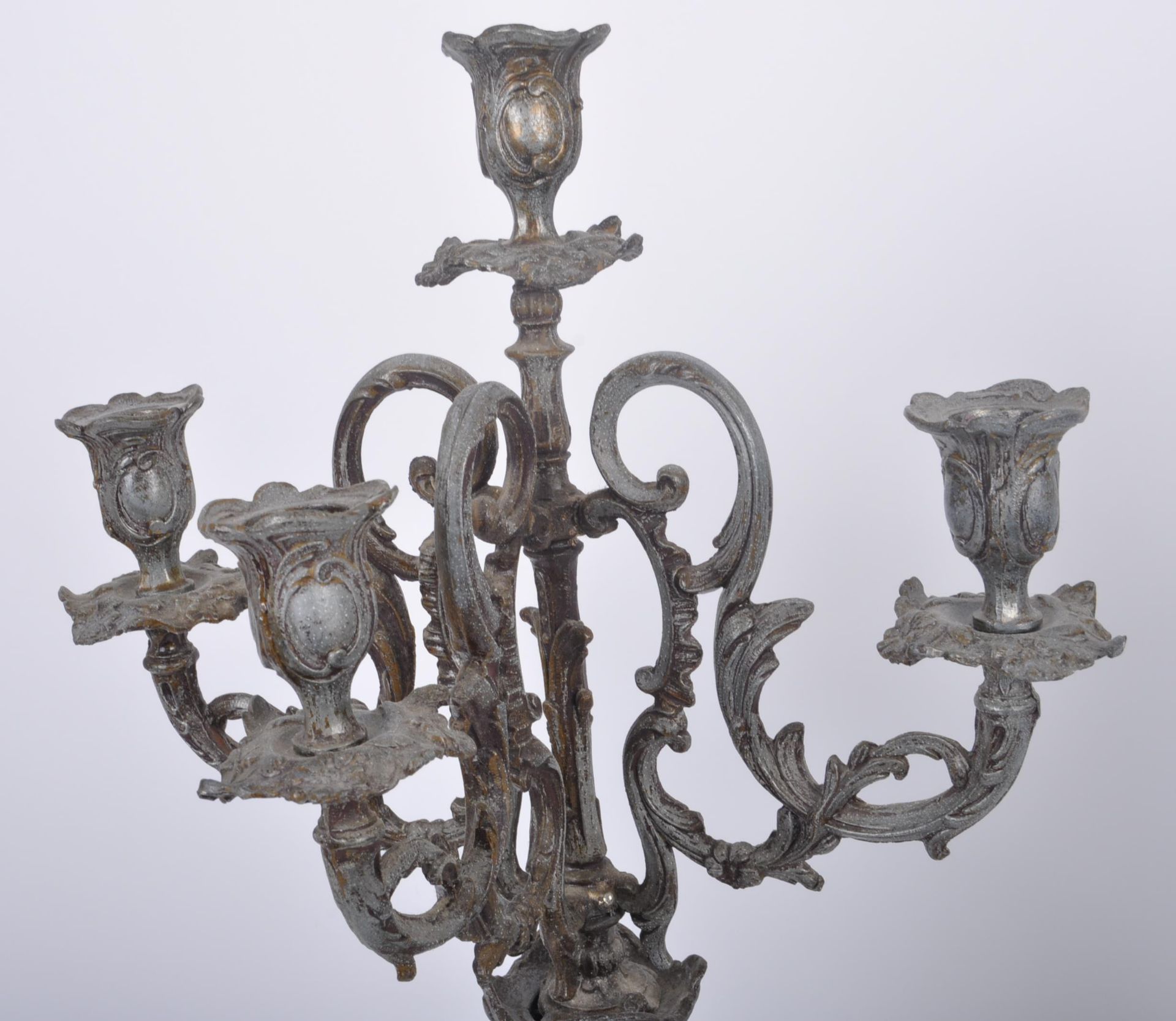 PAIR 19TH CENTURY GREEN MARBLE GRAND TOUR CANDELABRA - Image 3 of 9