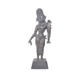 19TH CENTURY THAI BRONZE SCULPTURE OF STANDING GODDESS