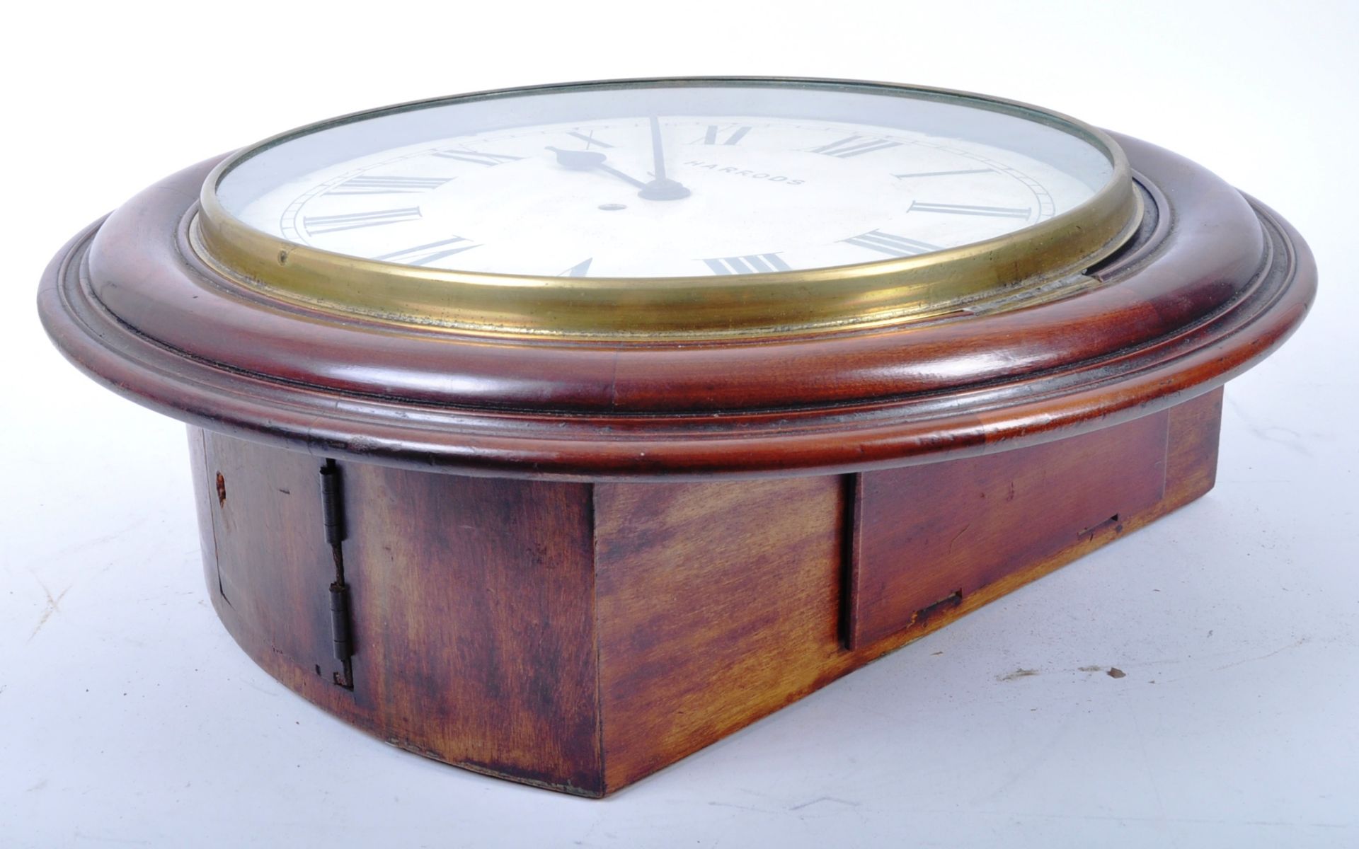 19TH CENTURY HARRODS MAHOGANY CASED STATION CLOCK - Image 8 of 8