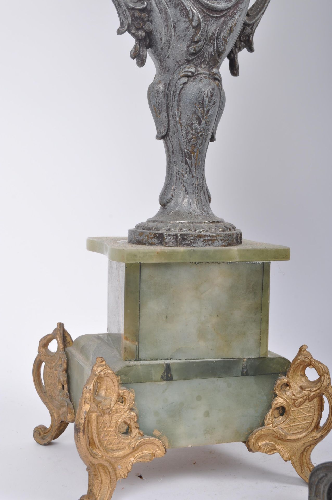 PAIR 19TH CENTURY GREEN MARBLE GRAND TOUR CANDELABRA - Image 7 of 9