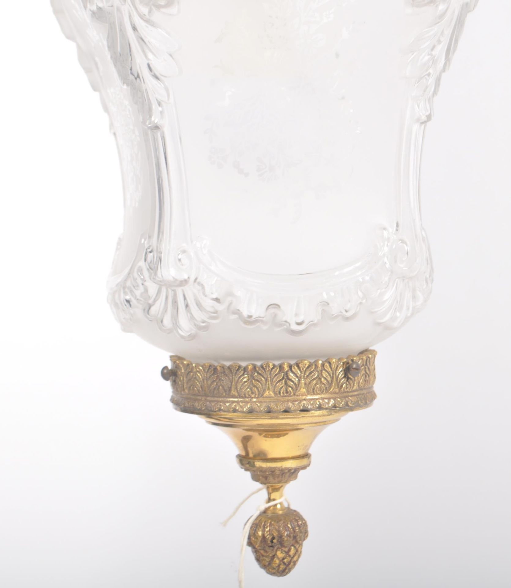 20TH CENTURY EDWARDIAN ETCHED GLASS CEILING LIGHT - Image 5 of 6