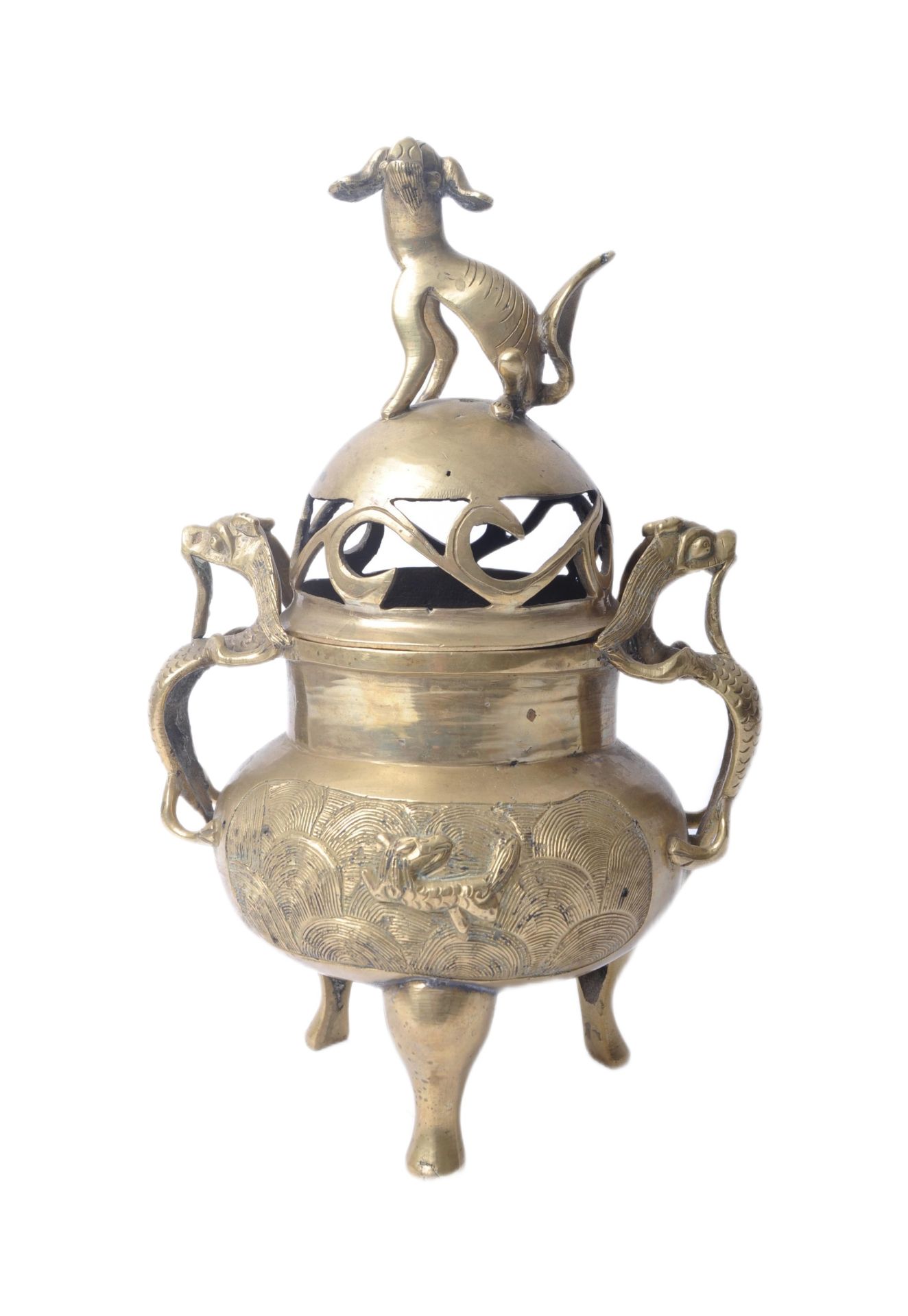 20TH CENTURY CHINESE BRASS INCENSE BURNER