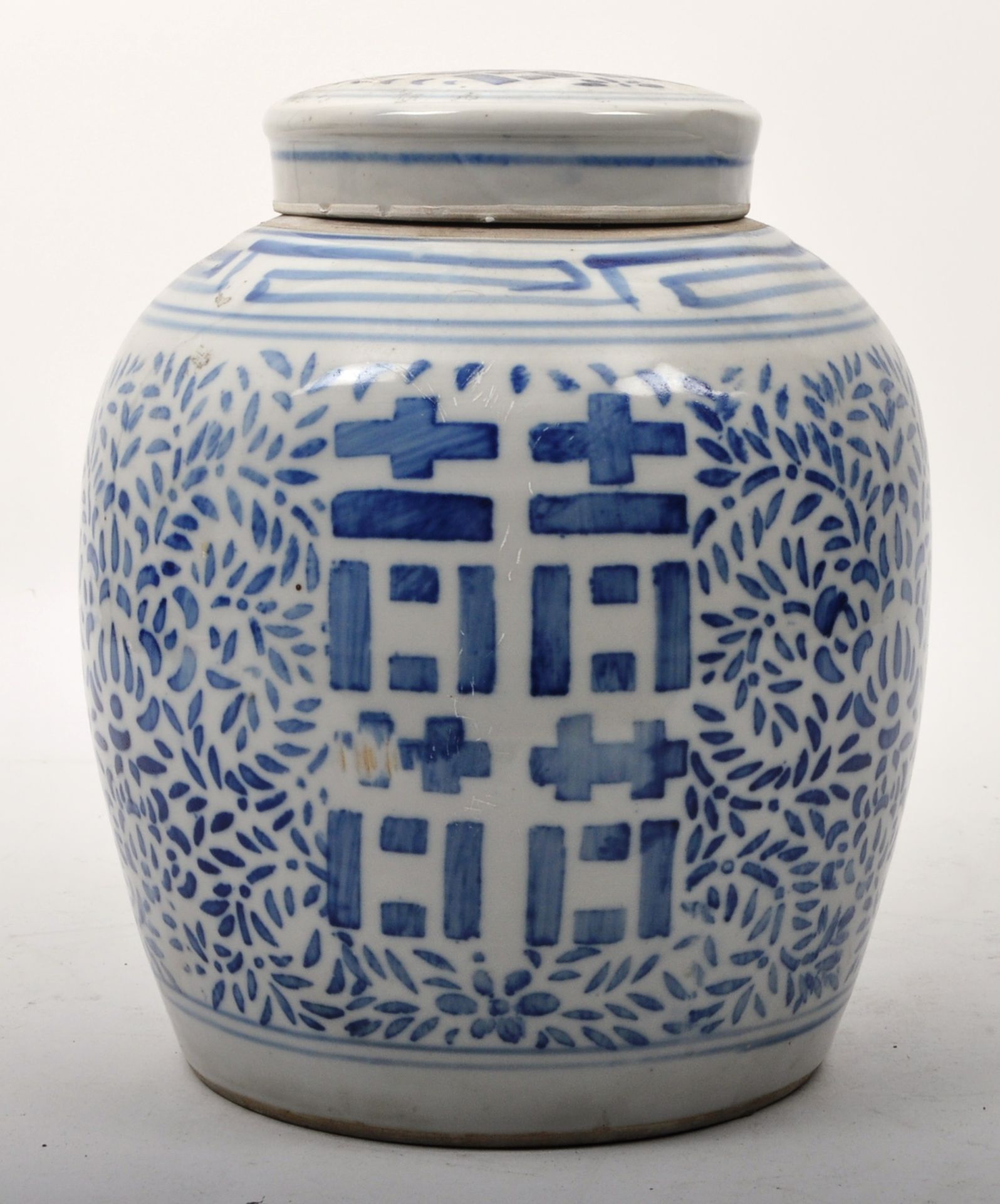 19TH CENTIURY QING DYNASTY BLUE AND WHITE GINGER JAR - Image 4 of 7