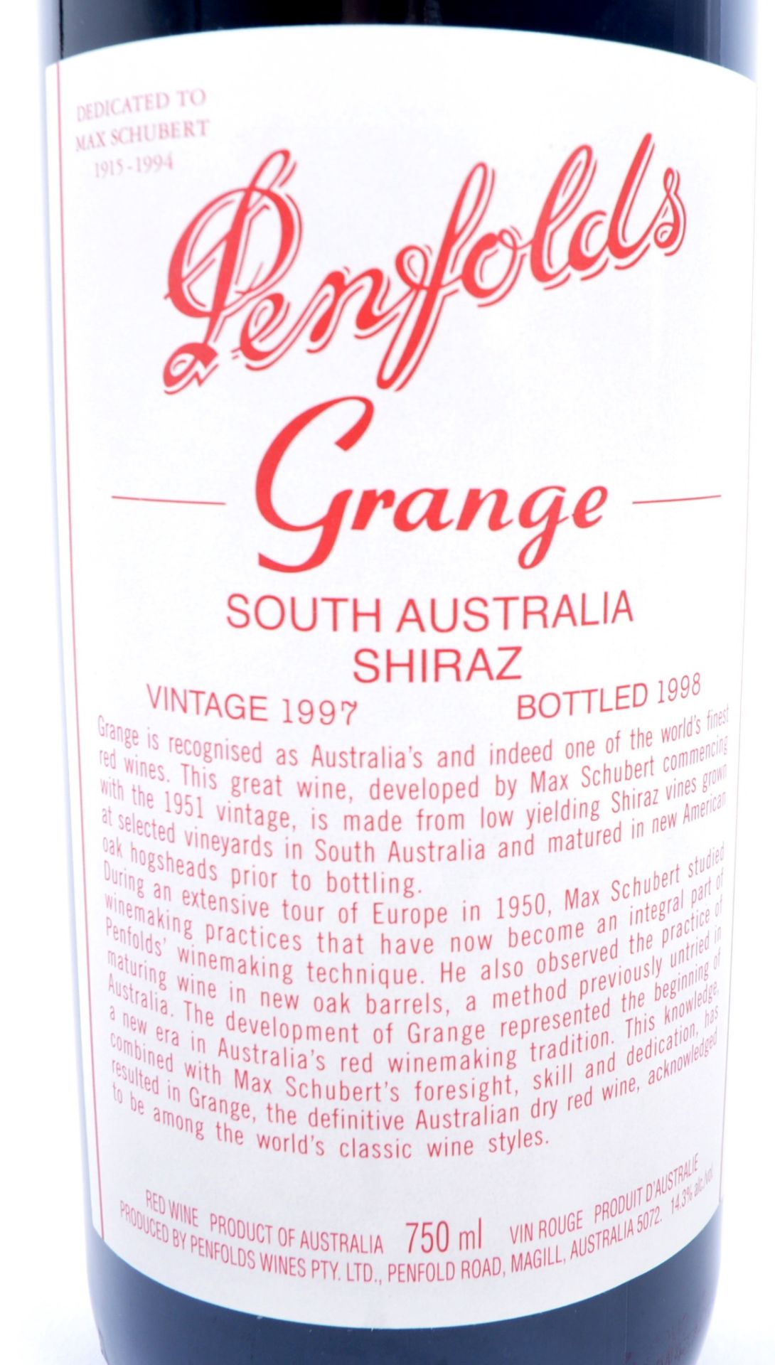 VINTAGE 1997 PENFORLDS GRANGE SOUTH AUSTRALIA SHIRAZ BOTTLE - Image 4 of 6